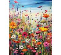 ARVINKEY DIY 5D Diamond Painting Kit, Full Drill Paint by Numbers Embroidery Cross Stitch Arts Craft Canvas, Flowers Rhinestone Crystal Drawing Gift for Adults Kids, 16"X12"
