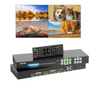 Arvitek 4x4 HDMI Matrix Switch 4 in 4 Out Rack Mount 4K@30Hz EDID + RS232 + LAN Port + Web GUI + 3.5mm Stereo Audio Extraction + IR Remote