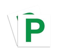 ARVO Magnetic P Plates for Cars - 2 Pack Strong & Thick Learner Plates - No Melting, No Blow Off, Easy to Move Without Scratching Paint - 178mm x 178mm UK Road Legal Driver Signs