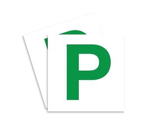 ARVO 2 Pack Magnetic P Plates for Cars - Strong & Thick Learner Plates - No Melting, No Blow Off, Easy to Move Without Scratching Paint - 178mm x 178mm UK Road Legal Driver Signs