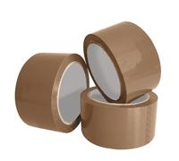 ARVO Brown Packing Tape 3 Rolls with Low Noise (48mm x 60m) - Durable Parcel Tape for Packing Boxes, Secure Packaging for Moving House