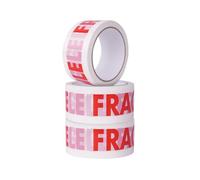 ARVO Fragile Packing Tape 3 Rolls with Low Noise (48mm x 50m) - Durable Parcel Sealing Tape for Packing Boxes, Secure Packaging for Moving House