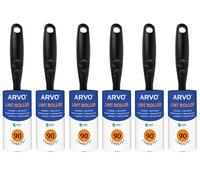 ARVO Lint Roller, 6 Pack 540 Sheets, 6 Handles, 90 Sheets per Roll, Pet Hair Remover for Clothes, Dog and Cat Hair, Fluff Remover, Sticky Lint Roller Refills