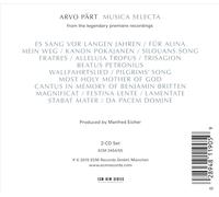 ARVO PART: MUSICA SELECTA - A SEQUENCE BY MANFRED EICHER NEW CD