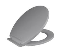 ARVO Soft Close Toilet Seat - Fits Most Standard Pans, Adjustable Bottom Hinges - Value Range Oval Light Weight Toilet Seat - Grey