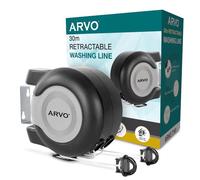 ARVO Wall-Mounted Double Retractable Washing Line - 30 m Clothes Line