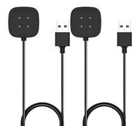 Arvoni 2 Pcs Magnetic Charger Compatible with Fitbit Versa4/Versa3/Sense2/Sense, 3.3Ft USB Charging Cable for Smartwatch, USB Charging Cord Replacement Fit for Fitbit, Black