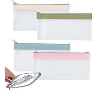 Arvoni 4 Pcs Money Bags with Zipper, Clear Cash Envelopes 7.6×3.7 inch, Water Proof Money Bags for Banking UK Cash, Coin, Money Wallet Cash Envelopes for Check Wallet Receipt Organizer Tool Pouch