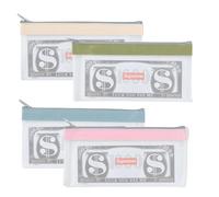 Arvoni 4 Pcs Money Bags with Zipper, Clear Plastic Zip Wallets 7.6×3.7 inch, Water Proof Money Wallets for Cash, Coin, Cash Envelopes for Check Wallet Receipt Organizer Tool Pouch