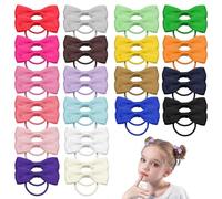 Arvoni 40 Pcs Baby Hair Bands, 2 Inches Baby Hair Bobbles, 20 Colors Hair Bows for Girls, Toddler Hair Bands Hair Ties, B aby Hair Accessories, for Kids Toddlers Infants