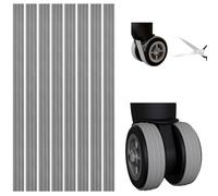 ARVORUM Luggage Wheel Covers, Wheel Protective Covers Silicone, Noise Reduction, Shock Absorbing Protectors | Cut-to-Fit for Suitcase Spinner Wheels & Office Chair Casters, 8PCS Grey T, 8PCS Grey T