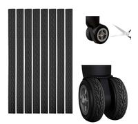 ARVORUM Silicone Luggage Wheel Covers (8 Pcs) - Wheel Protective Covers, Noise Reduction, Shock Absorbing Protectors | Cut-to-Fit for Suitcase Spinner Wheels & Office Chair Casters (Black)