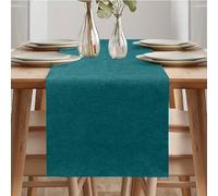 ARVOV Modern Table Runner, Linen Look, Teal, 40 x 180 cm, Solid Pattern, Water-Repellent, for Dining Room, Party, Holiday Decoration