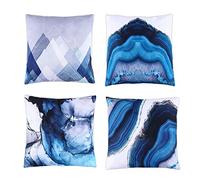 ARVOV Outdoor Waterproof Throw Pillow Covers, Tropical Plants Waterproof Cushion Cover, Waterproof Cushion Case for Outdoor Patio Garden Blench Tent Living Room and Sofa - 18 x 18 Inches (Blue)