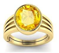 Arwacraft 10.00 Ratti / 9.25 Carat Certified Yellow Sapphire Stone Astrological Purpose Ring For Men And Women-B0B7B49DMRNAMZ