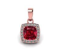 Arwacraft 10.25 Ratti 9.50 Carat Original Red Ruby Square Shape Rose Gold Necklace For Girls And Women'S-B0BJ2H9YMRNAMZ
