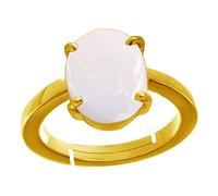 Arwacraft 11.25 Ratti / 10.75 Carat Natural Certified Aa++ Quality Australian White Opal Astrological Purpose Loose Gemstone Panchdhatu Gold Plated Ring For Man And Women-B08RW1LFMRNAMZ