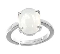 Arwacraft 11.50 Carat Natural Certified Unheated Untreatet Rainbow Moonstone Ring Silver Plated Ring For Men And Women By Lab - Certified-B09L5W7ZMRNAMZ