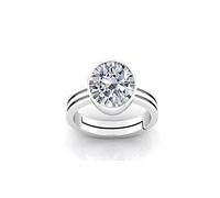 Arwacraft 11.50 Carat Natural White Zircon Stone Silver Adjustable Astrological/Purpose Ring For Men And Women Aa+ Quality-B09NBW9RMRNAMZ