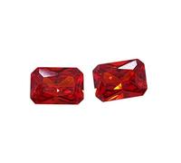 Arwacraft 12.25 Carat / 13.60 Ratti Emerald Cut Ruby/Red Zircon Percect For Ring Earrings & Pendant Size ~ Pack In 2 Pcs-B07W436VMRNAMZ