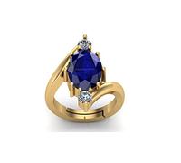 Arwacraft 12.25 Ratti 11.45 Carat Lab - Certified Unheated Untreatet Aaa+ Quality Natural Blue Sapphire Neelam Gold Plated Adjustable Gemstone Ring For Women'S And Men'S-B0BNCD6MMRNAMZ
