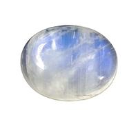 Arwacraft 12.25 Ratti Natural Rainbow Moonstone Oval Cabochon Stone 12X16X6.5 Mm 10 Mm Cubic Zircon/Diamond Inc. With Lab Certificate-B09FWY77MRNAMZ