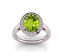 Arwacraft 14.25 Ratti 13.60 Carat Certified Natural Green Peridot Gemstone Adjustable Ring/Anguthi For Men And Women-B09T3FT9MRNAMZ