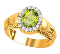 Arwacraft 15.25 Ratti / 14.50 Carat Original Peridot Stone Astrological Purpose Gold Plated Ring For Men And Women-B0BX4F88MRNAMZ