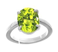 Arwacraft 8.25 Ratti 7.00 Carat Certified Natural Green Peridot Gemstone Plated Adjustable Ring/Anguthi For Men And Women(R1)-B0DMP26FMRNAMZ