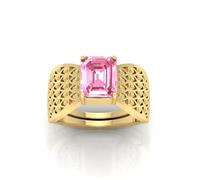 Arwacraft 8.25 Ratti Certified Aaa++ Quality Natural Pink Sapphire Gemstone Ring Gold Plated For Men And Women'S-B0CY2W1BMRNAMZ