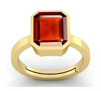 Arwacraft A1 Quality 3.70 Carat 4.25 Ratti Natural Certified Natural Hessonite, Loose Gemstone Gomed Astrological Gemstone Adjustable Gold Plated Ring For Men And Women-B09QXGCMMRNAMZ