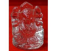 Arwacraft Agarwal Rudraksha Crystal Clear Ganesh Ji/ 90-100 Gram/Free 5 Mukhi Rudraksha With German Silver Caping-B0B51M6FMRNAMZ