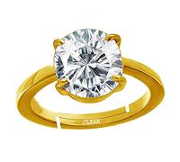 Arwacraft American Diamond Zircon 4.25 Ratti Or 4 Carat Astrological Certified Natural Gemstone Panchdhatu 5 Metals Gold Plated Adjustable Ring For Unisex - Nvdh4425-B08J7BF4MRNAMZ