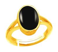 Arwacraft Certified 5.25 Ratti Natural Black Hakik Adjustable Ring (Sulemani Hakik Gold Plated 100% Gemstone By Lab Certified(Top Aaa+) Quality For Men And Women-B09K7YMQMRNAMZ