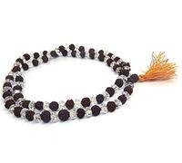 Arwacraft Divine Rudraksha Kendra Natural Rudraksha And Diamond Cut Sphatik (Quartz) Mala (Brown_0.2 Inch X 12 Inch X 12 Inch)-B09137WJMRNAMZ