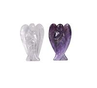 Arwacraft Natural Amethyst And Clear Quartz 50 Mm Angel Set For Reiki Healing-B08K8PHYMRNAMZ