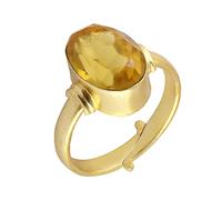 Arwacraft Natural Citrine Stone Panchdhatu Adjustable Ring 6.25 Ratti Rashi Ratna Origional And Certified By (Ugtl) Sunhela Precious Gemstone For Astrological Purpose-B07Q2X3FMRNAMZ