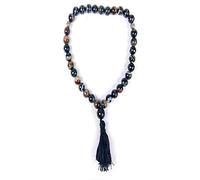 Arwacraft - Natural Sulemani Hakik Agate Gemstone Round Smooth 8 Mm 33 Beads Islamic Religion Tasbih For Muslim Prayer Men Women (Color : Black)-B08HKLLKMRNAMZ