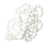 Arwacraft Original White Agate Hakik Japa Mala108+1 Beads 8Mm-B09CMNT3MRNAMZ