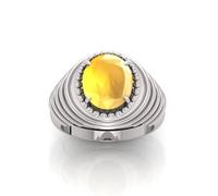 Arwacraft Pukhraj Ring 12.25 Carat Certified Aa Quality Natural Yellow Sapphire Pukhraj Gemstone Ring For Men And Women'S-B0CV1FPJMRNAMZ