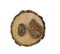 Arwacraft Pyrite And Smoky Quartz Aaa Grade Raw Natural Crystal Combo With Wooden Natural Bark Coaster For Healing, Meditation And Manifestation-B0C6GLRBMRNAMZ