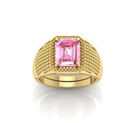 Arwacraft Ring 11.00 Carat Certified Aaa++ Quality Natural Pink Sapphire Gemstone Ring Gold Plated For Men And Women'S-B0CY364SMRNAMZ