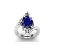 Arwacraft Unheated Untreatet 8.00 Carat Aaa+ Quality Natural Blue Sapphire Neelam Silver Plated Adjustable Gemstone Ring For Women'S And Men'S (Lab - Certified)-B0BRX1MZMRNAMZ