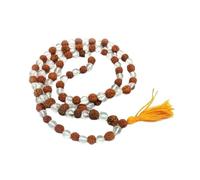 Arwacraft Urusgems A1 Original Rudraksha Spatika Mala (Lab Tested) Saptak Mala Original Certified By Igl रुद्राक्ष स्फटिक माला 108 ओरिजनल सर्टिफिकेट के साथ For Pooja-B0B2LSDQMRNAMZ