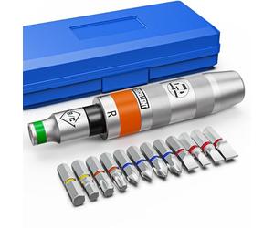 Arwealxs 13 Piece 3/8" Drive Manual Impact Driver, Reversible Hand Impact Screwdriver Set with Slotted, Hex, Phillips Bit Kit, for Tighten and Rusted Fasteners or Frozen Bolts, with Storage Case