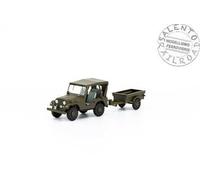 Arwico 85.005102 Half Military Jeep Willys M38A1 with Trailer in Scale 1:87 H0