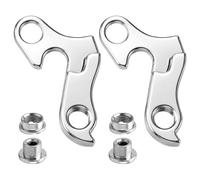 ARWIG 2 Pcs Bicycle Rear Derailleur Hanger, Aluminum Alloy Replacement Hanger for Mountain and Road Bikes with Mounting Screw Set (Silver)