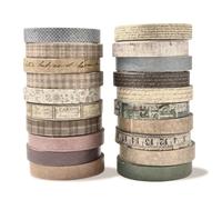 ARWIG 20 Rolls Washi Tape | Scrapbook Tape | Washi Tape for Scrapbooking | Decorative Tape | Scrapbook Accessories | Scrapbooking Supplies | Coloured Masking Tape for Journal Wrapping(Vintage