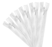 ARWIG 5 Pcs Zips for Sewing | Invisible Zips | White Zip | Zippers for Sewing | 40cm Nylon Zipper | Sewing Accessories for Zip Repair Kit | Zips for Cushions Bags Clothes Pants