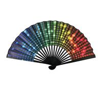 ARWIG Hand Fan Folding for Adults, Premium Rave Fan Folding Fans Handheld for Dance Parties Disco Party Beach Drag Queen Performances, Essential Rave Accessories Gift (Point Pattern)